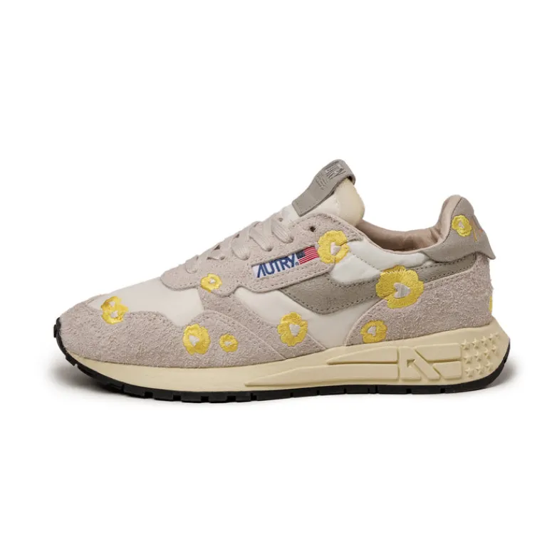 Autry Sneakers En Cuir|Sneakers Blancs*Reelwind Low W *Embroidery Flower* White / Buttercup