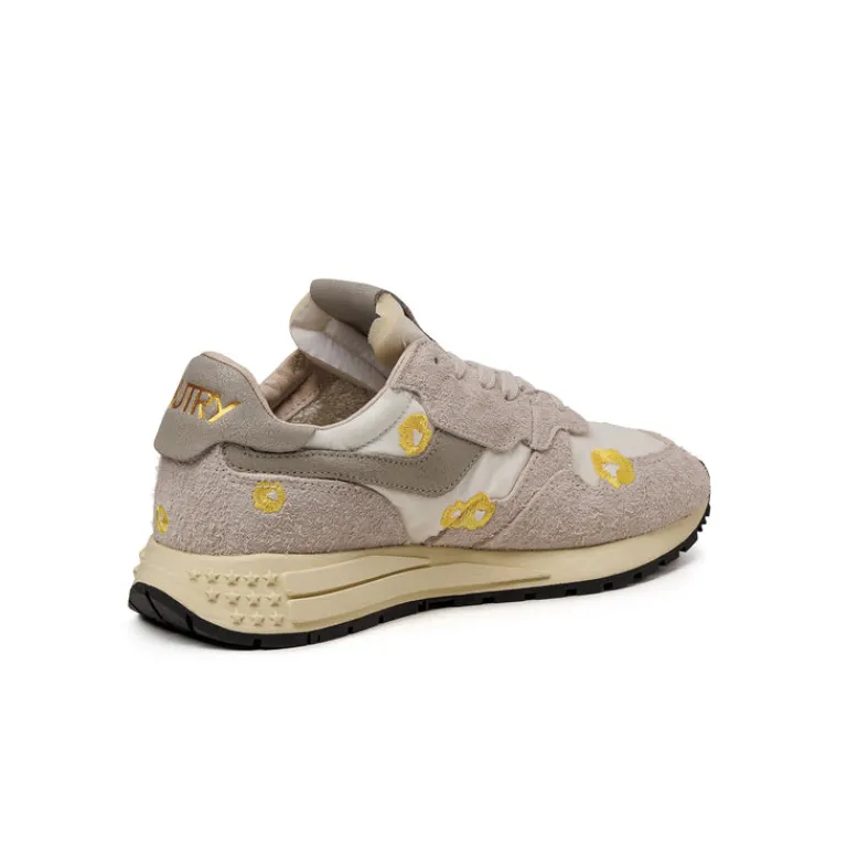 Autry Sneakers En Cuir|Sneakers Blancs*Reelwind Low W *Embroidery Flower* White / Buttercup