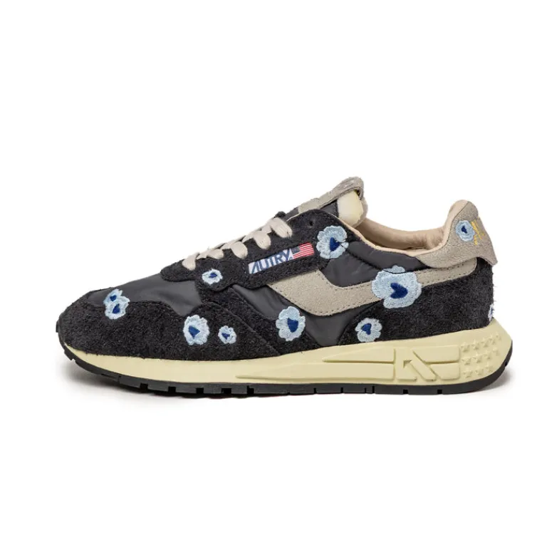 Autry Sneakers En Cuir|Chaussures De Running Retro*Reelwind Low W *Embroidery Flower* Phan / Celblu