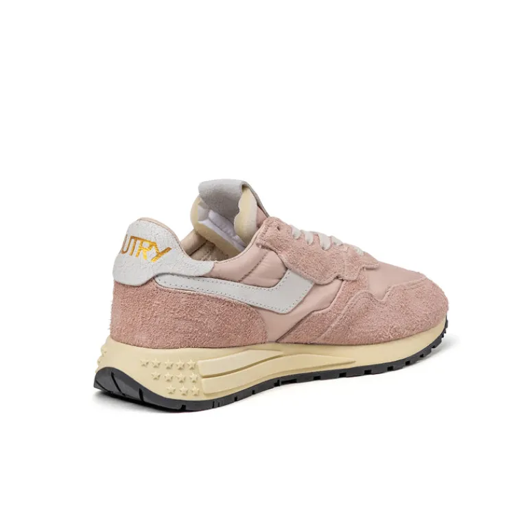 Autry Sneakers En Cuir|Sneakers Blancs*Reelwind Low W *Nylon / Cracked Leather* White / Powder