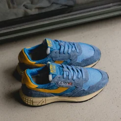 Autry Sneakers En Cuir|Chaussures De Running Retro*Reelwind Low W *Suede / Net* Cenble / Fus