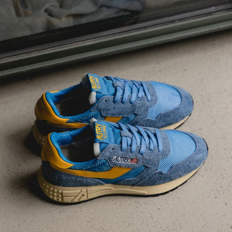 Autry Sneakers En Cuir|Chaussures De Running Retro*Reelwind Low W *Suede / Net* Cenble / Fus