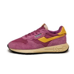 Autry Sneakers En Cuir|Chaussures De Running Retro*Reelwind Low W *Suede / Net* Rose / Calen