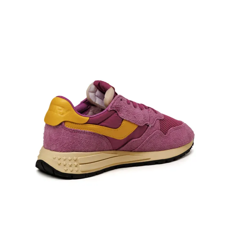 Autry Sneakers En Cuir|Chaussures De Running Retro*Reelwind Low W *Suede / Net* Rose / Calen