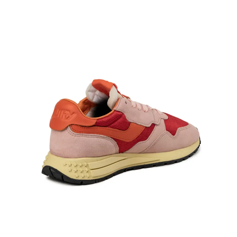 Autry Sneakers En Cuir|Chaussures De Running Retro*Reelwind Low W *Suede / Mesh* Lava / Ibis