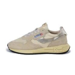 Autry Sneakers En Cuir|Chaussures De Running Retro*Reelwind Low W *Suede / Net* Ecru / Platin