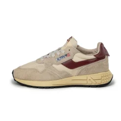 Autry Sneakers En Cuir|Chaussures De Running Retro*Reelwind Low W *Suede / Net* Ecru / Ruby Wine