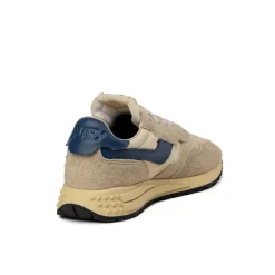 Autry Sneakers En Cuir|Chaussures De Running Retro*Reelwind Low W *Suede / Net* Ecru / Blue