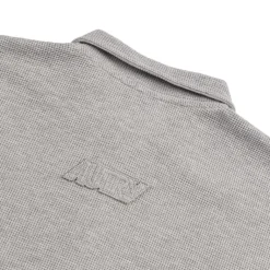Autry T-Shirts*Tonal Logo Waffle Long-Sleeve Polo Dark Melange