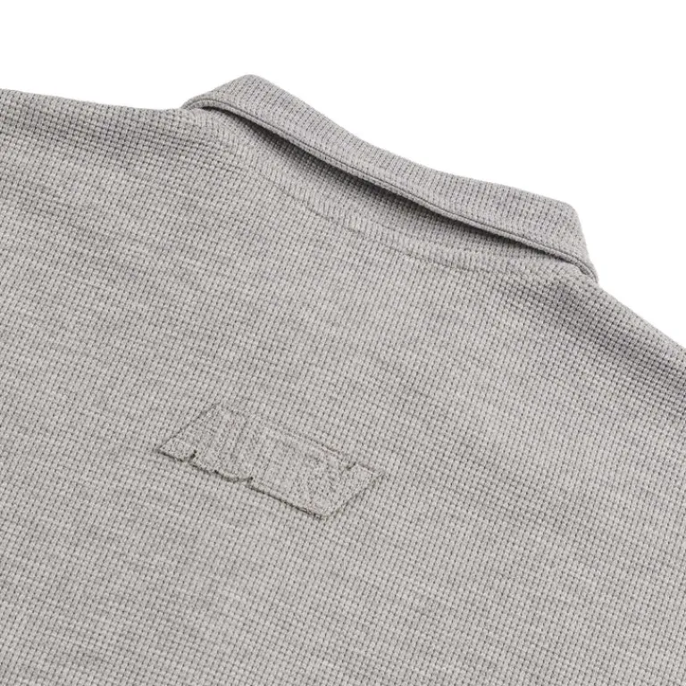 Autry T-Shirts*Tonal Logo Waffle Long-Sleeve Polo Dark Melange
