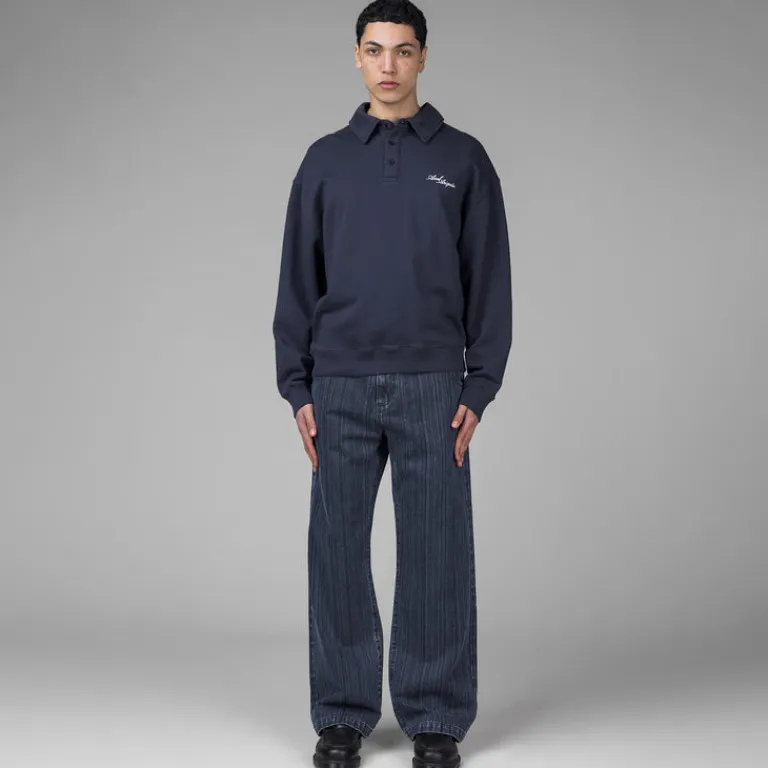 Axel Arigato Pullover*Base Polo Sweatshirt Navy