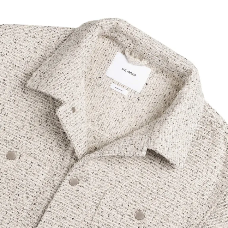 Axel Arigato Gilets*Wyn Boucle Overshirt White / Black