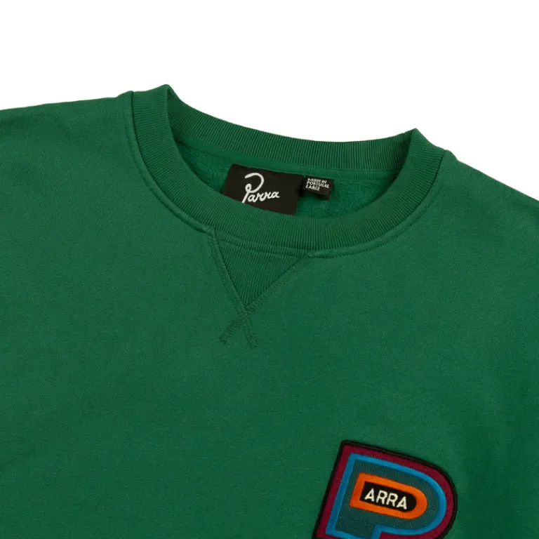 By Parra Pullover*Repeat Pea Crew Neck Sweatshirt Green