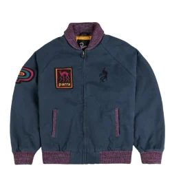 By Parra Gilets*Skull Stalker Varsity Jacket Washed Blue