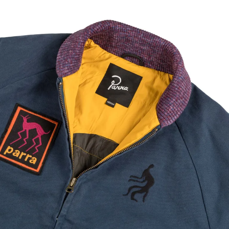 By Parra Gilets*Skull Stalker Varsity Jacket Washed Blue