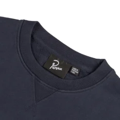 By Parra Pullover*Water Wave Logo Crew Neck Sweatshirt Navy Blue
