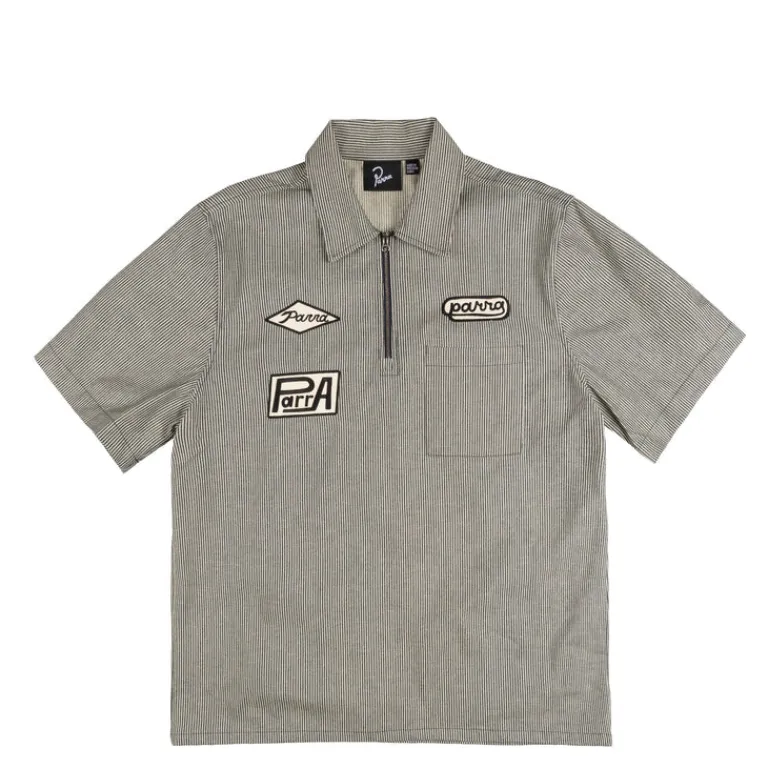 By Parra Chemises*Work Later Short Sleeve Shirt Blue