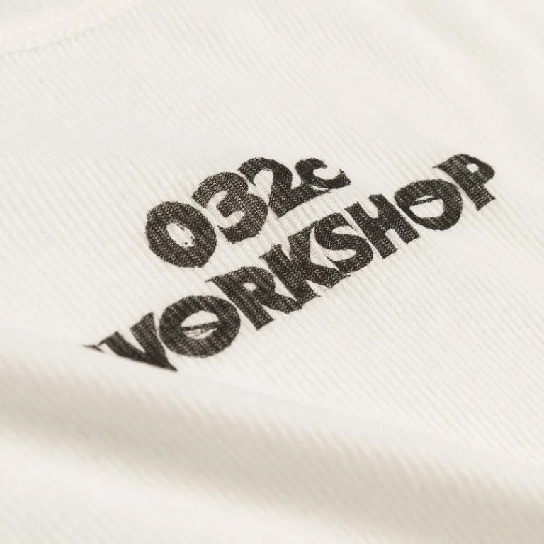 032c T-Shirts*'Black Sun' Fine Rib Longsleeve Soft White