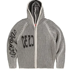 032c Tricot*''Crusader'' Hooded Knit Black / White