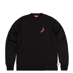 032c T-Shirts*''Office Fruit'' Oversized Longsleeve Washed Black