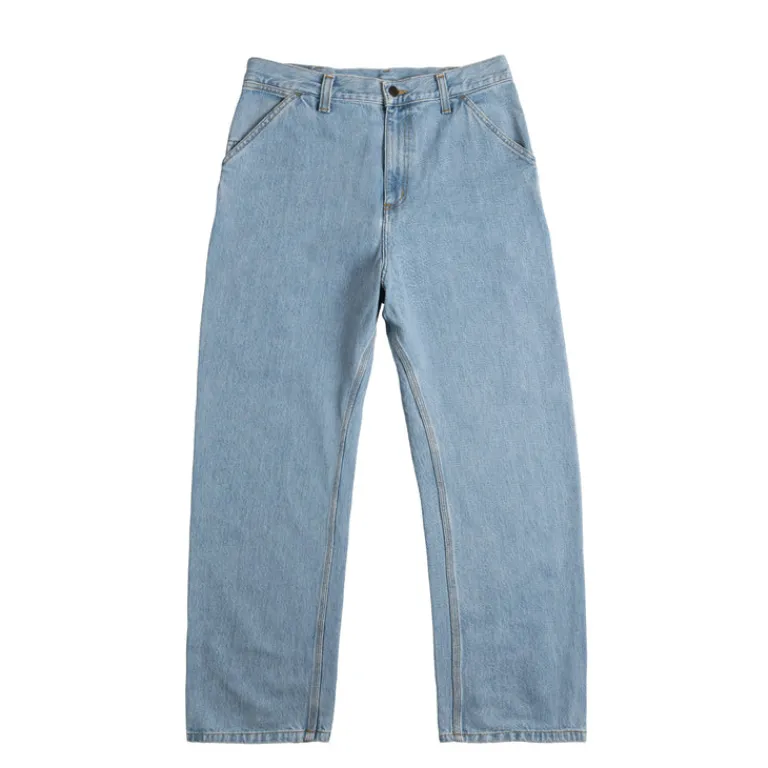 Carhartt WIP Pantalons*Single Knee Pant Blue Heavy Stone Bleached