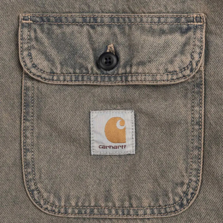 Carhartt WIP Gilets*Tigan Shirt Jac Blue / Leather