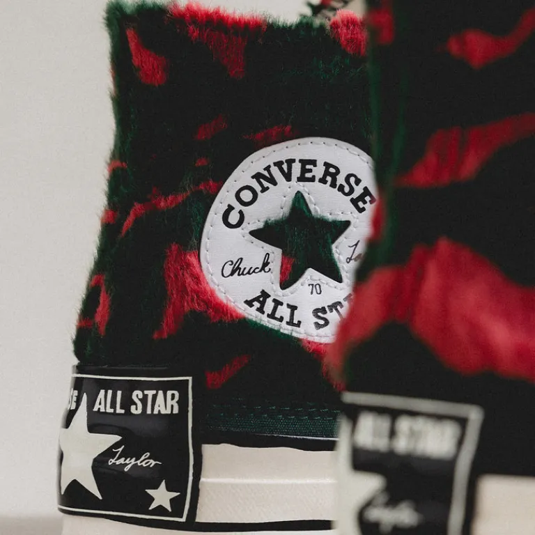 Converse Sneakers Montantes|Sneakers En Cuir*Chuck Taylor All Star '70 Hi *Luxe Plush* Astrodust / Green Envy / Egret