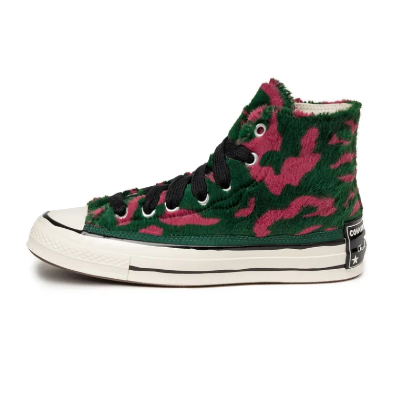Converse Sneakers Montantes|Sneakers En Cuir*Chuck Taylor All Star '70 Hi *Luxe Plush* Astrodust / Green Envy / Egret