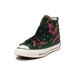 Converse Sneakers Montantes|Sneakers En Cuir*Chuck Taylor All Star '70 Hi *Luxe Plush* Astrodust / Green Envy / Egret