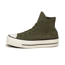 Converse Sneakers À Plateforme|Sneakers Montantes*Chuck Taylor All Star Lift Platform *Colorful Suede* Utility / Egret / Black