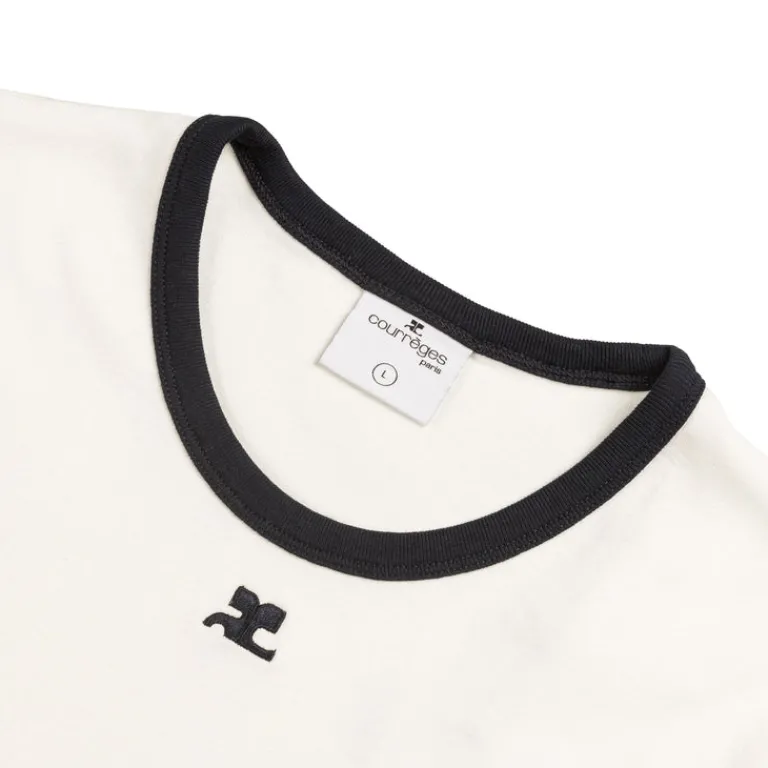 Courreges T-Shirts*Signature Contrast T-Shirt Heritage White / Navy