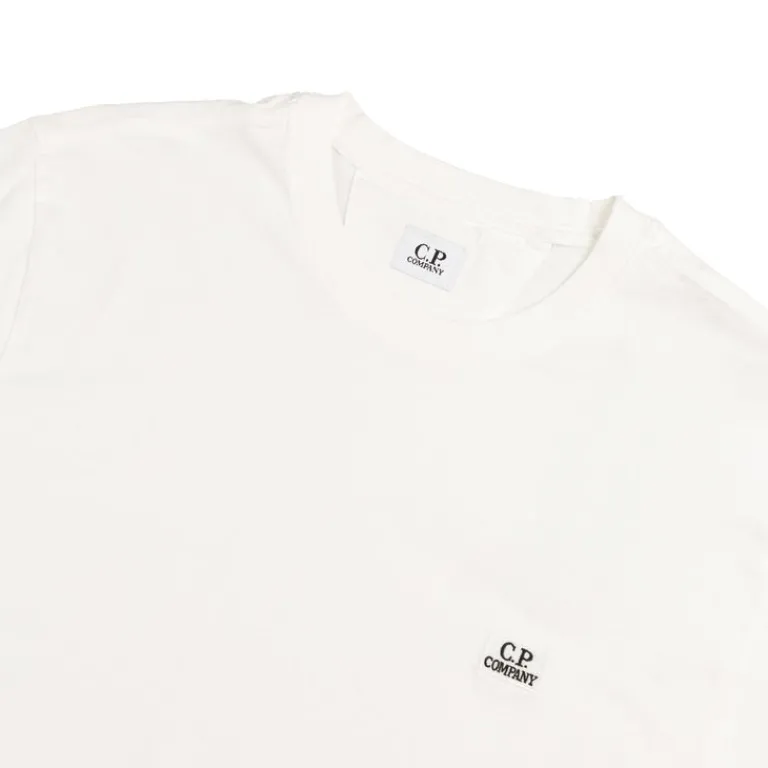 C.P. Company T-Shirts*30/1 Jersey Central Logo T-Shirt Gauze White