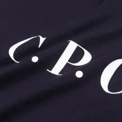 C.P. Company T-Shirts*30/1 Jersey Front-Back Logo T-Shirt Total Eclipse