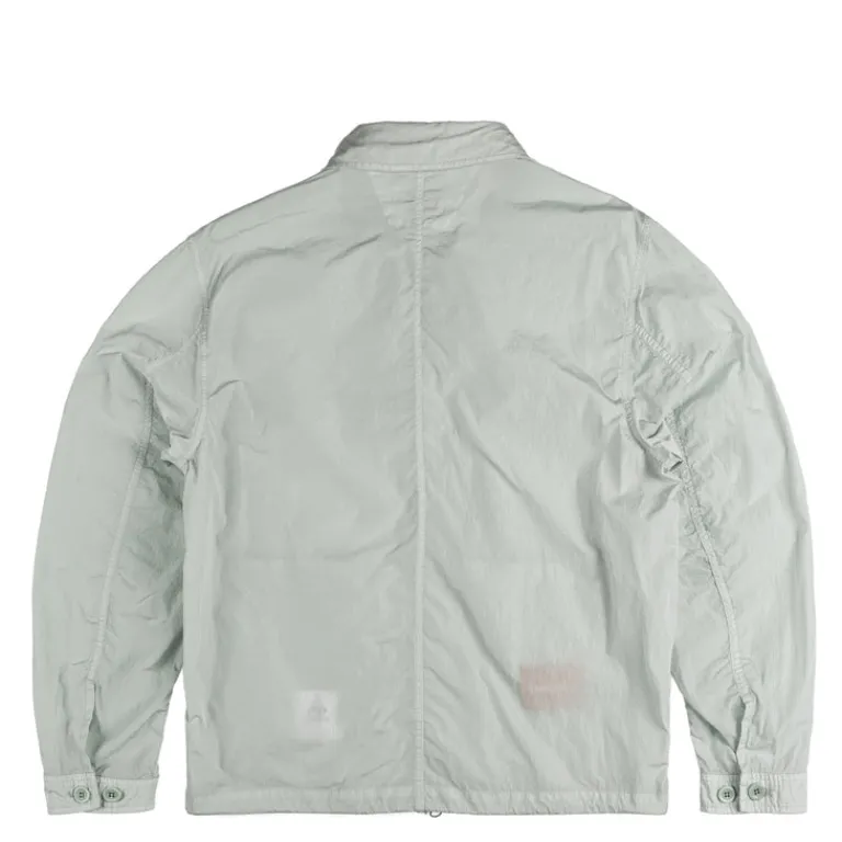 C.P. Company Gilets*Chrome-R Full Zip Logo Overshirt Blue Fox