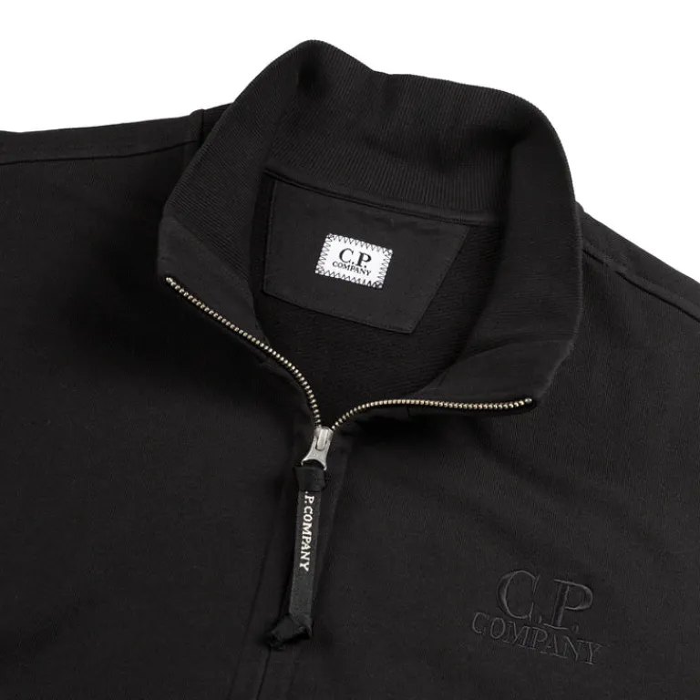 C.P. Company Tricot*Diagonal Raised Fleece Sweat Jacket Black