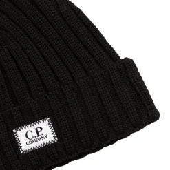 C.P. Company Alle Anzeigen|Beanies*Extra Fine Merino Wool Knit Logo Beanie Black