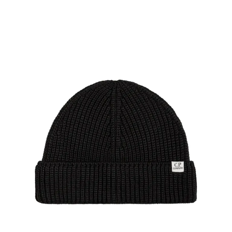 C.P. Company Alle Anzeigen|Beanies*Extrafine Merino Wool Knit Beanie Black