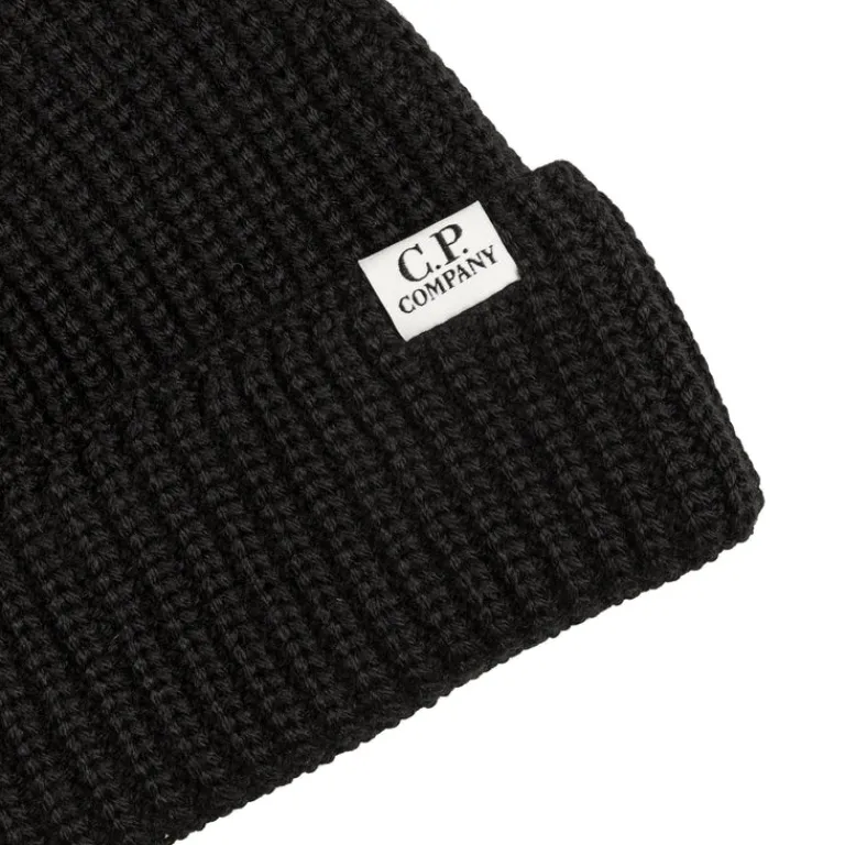 C.P. Company Alle Anzeigen|Beanies*Extrafine Merino Wool Knit Beanie Black