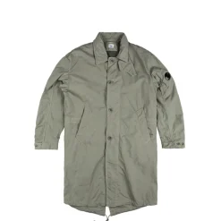 C.P. Company Gilets*Outerwear Long Twill Jacket Fallen Rock
