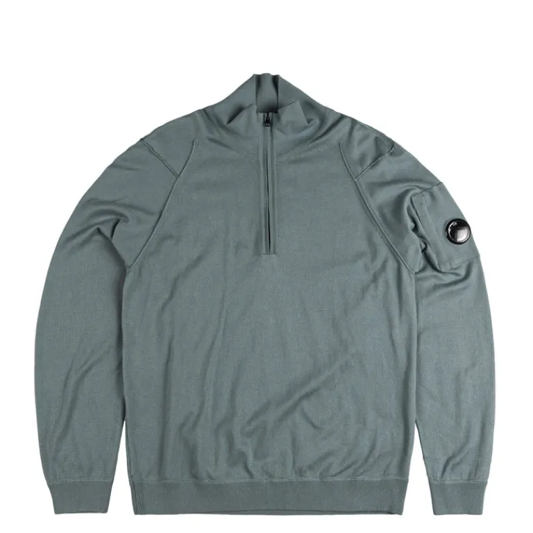 C.P. Company Tricot*Sea Island Half Zip Lens Knit Stormy Weather