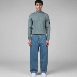 C.P. Company Tricot*Sea Island Half Zip Lens Knit Stormy Weather