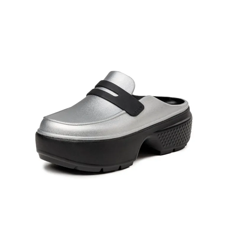 Crocs Sneakers Végétaliens|Loafer*Stomp Metallic Loafer Silver / Black