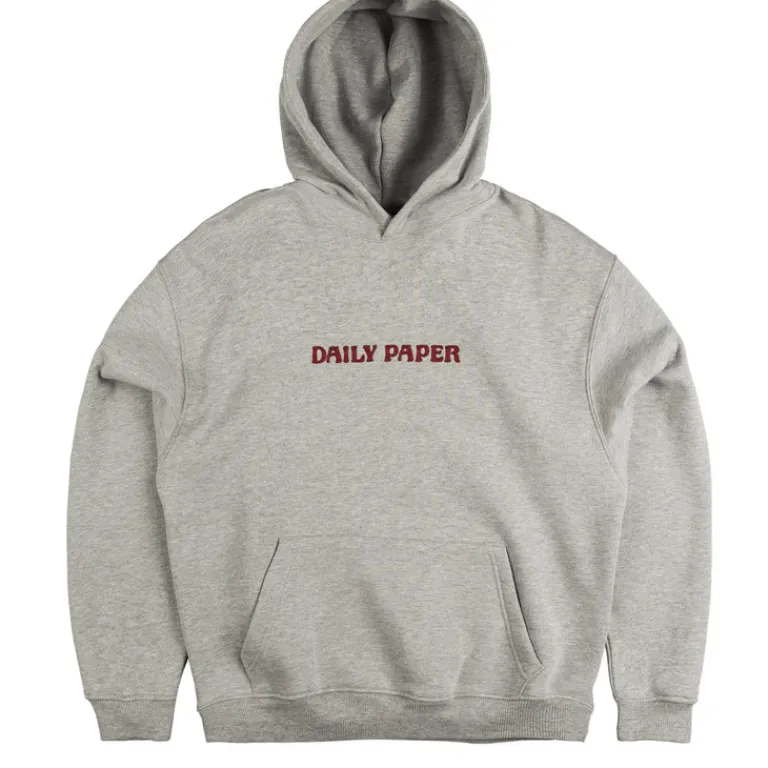 Daily Paper Sweats À Capuche*Chain Stitch Oversized Hoodie Grey Melange