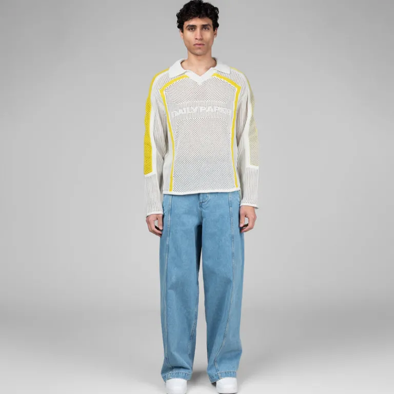 Daily Paper Tricot*Football Knit Sweater White