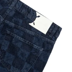 Daily Paper Pantalons*Kibo Check Jacquard Jeans Blue