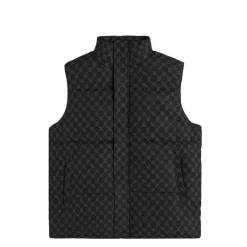 Daily Paper Vestes*Pondo Cotton Monogram Bodywarmer Black
