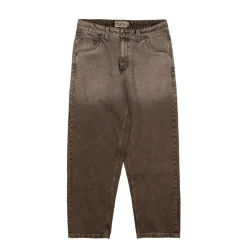 Dime Pantalons*Classic Baggy Denim Pants Dipped Sandblasted Brown