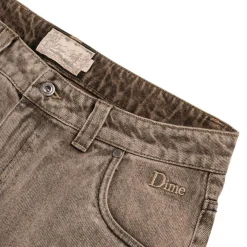 Dime Pantalons*Classic Baggy Denim Pants Dipped Sandblasted Brown