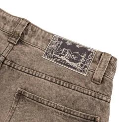 Dime Pantalons*Classic Baggy Denim Pants Dipped Sandblasted Brown