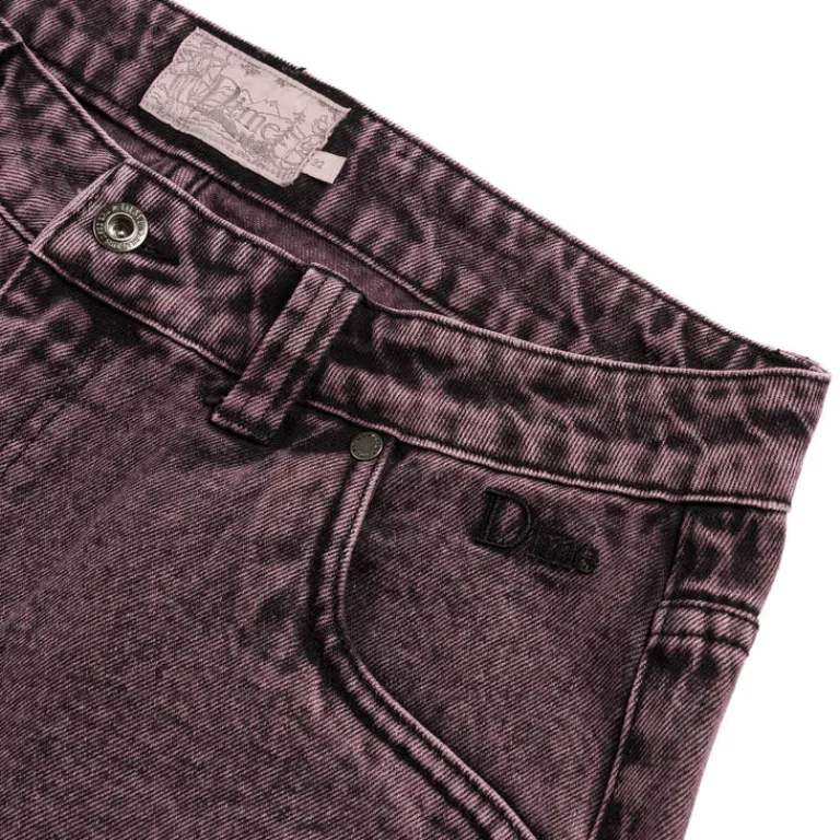 Dime Pantalons*Classic Relaxed Denim Pants Overdyed Plum
